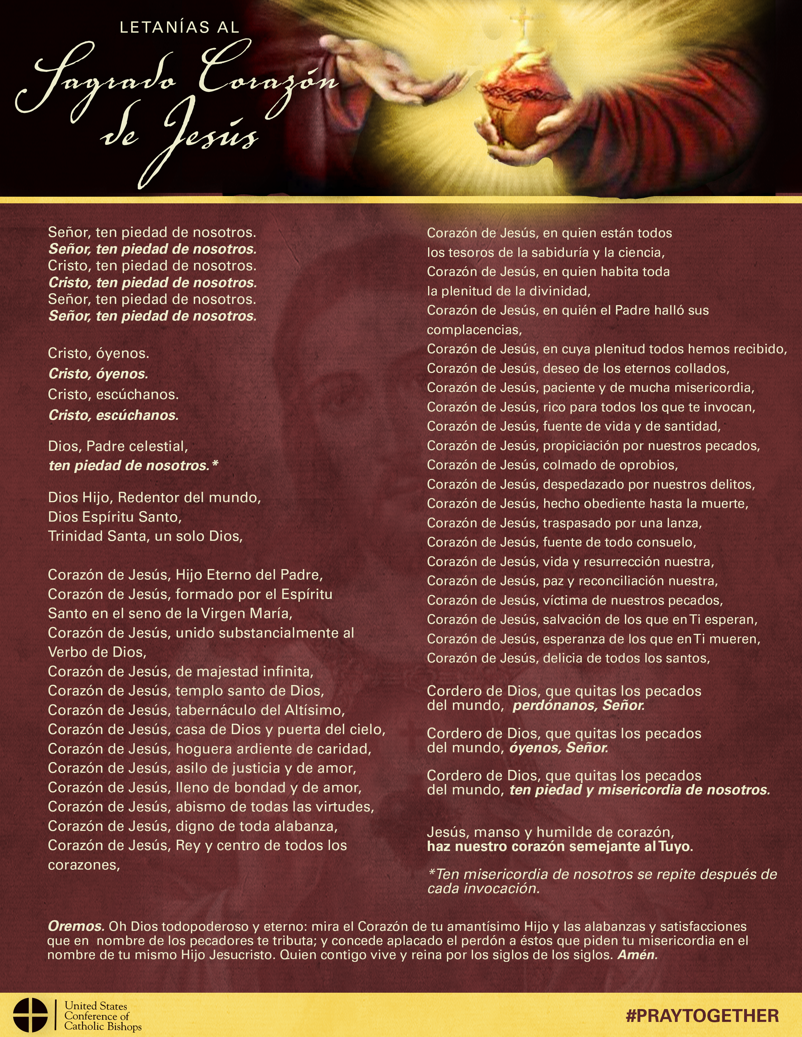 Litany Prayer Card Spanish