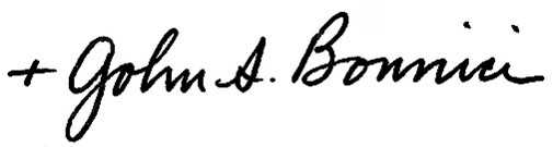 signature The Most Reverend John S. Bonnici